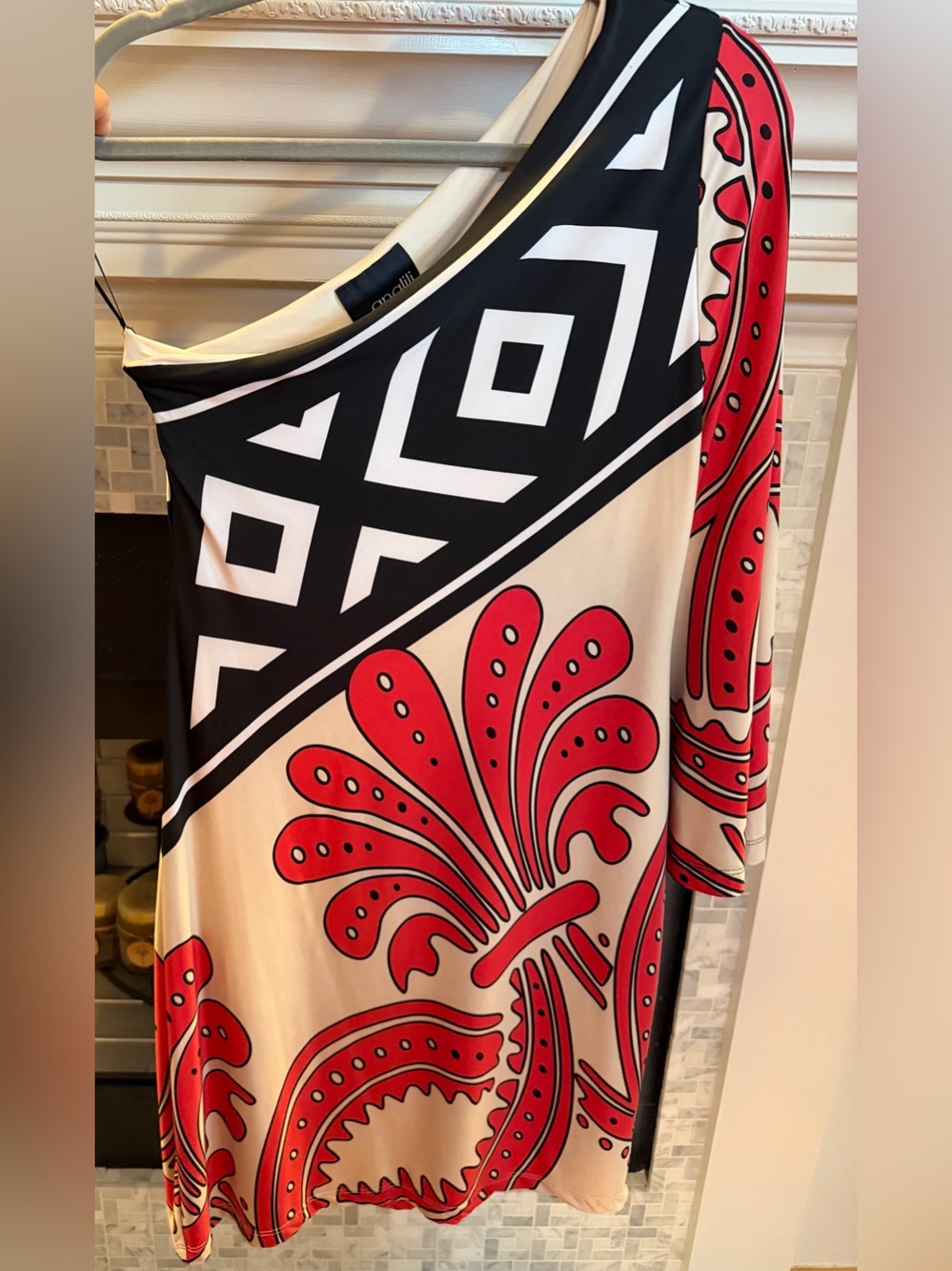 Fleur-de-lis Black and Red Printed Dress